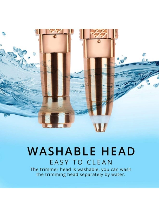 جهاز إزالة شعر الوجه 2 في 1 قابل لإعادة الشحن عبر منفذ USB مع رؤوس قابلة للاستبدال، ماكينة حلاقة احترافية وغير مؤلمة لإزالة شعر الوجه والحواجب - Image 3